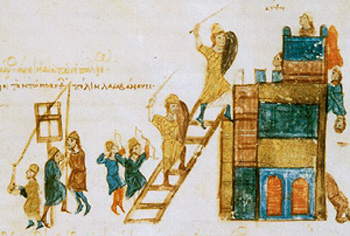 A byzantine picture of a siege
