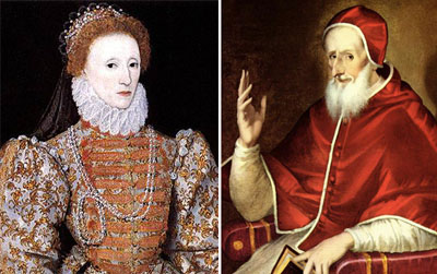 Pius V and Elizabeth I