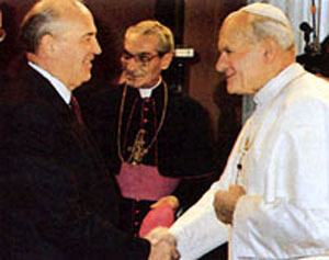 Gorbachev received by Jhn Paul II