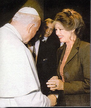 John Paul II with Brigitte Bardot