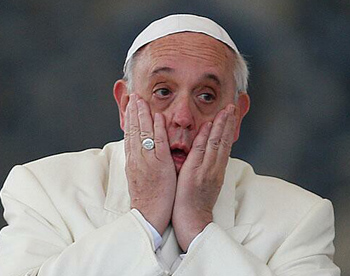 Grimaces of Pope Francis