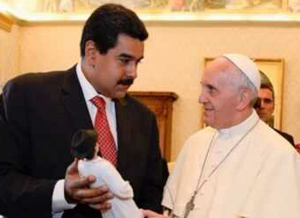 Pope Francis with Nicolas Maduro