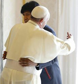 Pope Francis with Evo Morales