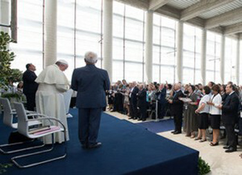 Francis at Caserta with Evangelicals 3