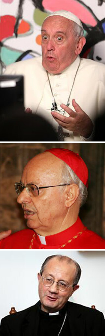 Pope Francis, Cardinal Baldissseri, Archbishop Bruno Forte