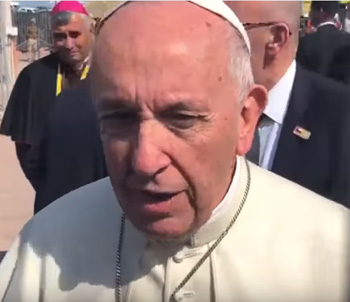 Pope Francis claiming Bishop Barros is innocent
