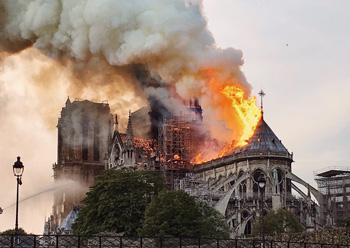 Notre Dame Cathedral burning