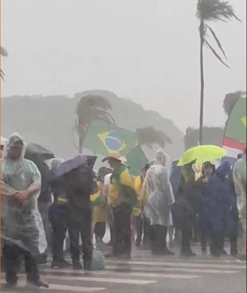 Manifestation under rain in Brazil