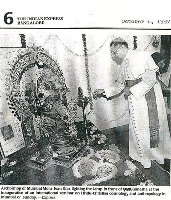 Cardinal Dias at a Hindu Shrine