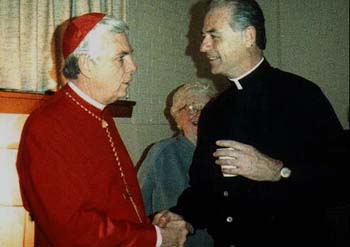 Cardinal Law shakes hand of pedophile Fr. Shanley
