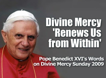 Benedict XVI promoting the divine mercy