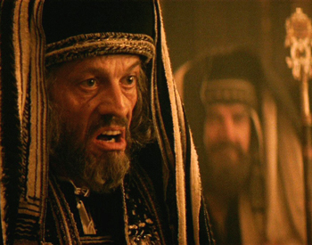 an angry Pharisee from the film 'Passion of Christ'