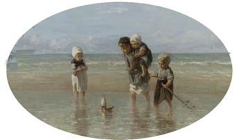 Children playing the sailing