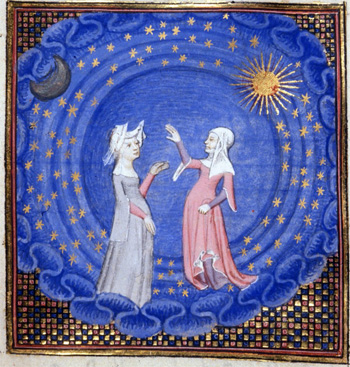medieval women contemplating heavens