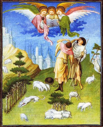 Shepherds seeing angels