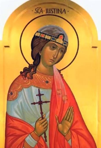 icon of st Justina the virgin