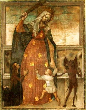 our lady protecting child