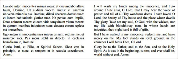 latin Lavabo prayer with english translation
