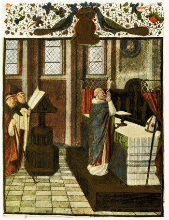 late medieval depiction of the offertory of the Mass