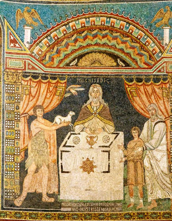 mosaic sacrifice of Abel, Abraham, and Melchisedech