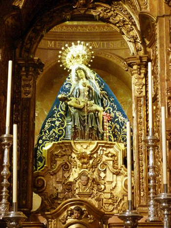 Santa Maria statue in the sanctuary of Ceuta's cathedral