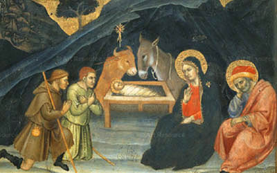 Shepherds adoring the Christ Child, Taddeo di Dartolo