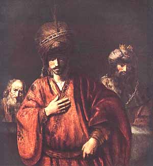 Rembrandt depicts David sending Uraih to his death