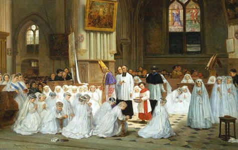 First Communion by Theofile Emmanuel Duverger - 1867