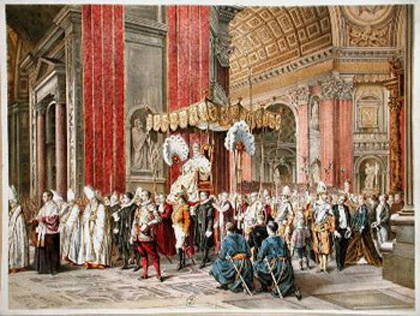 Pius IX on the sedia gestatoria, Vatican I