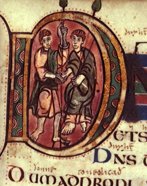 A medieval image of David and Jonathan